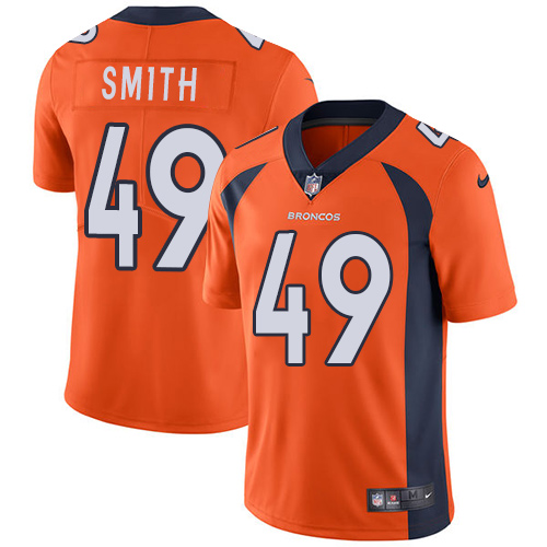 Nike Broncos #49 Dennis Smith Orange Team Color Men's Stitched NFL Vapor Untouchable Limited Jersey